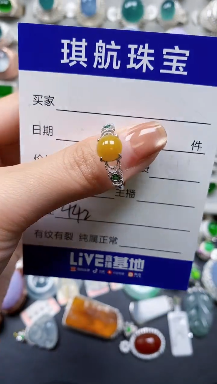 【闪购商品】翡翠戒指银S925镶嵌0442