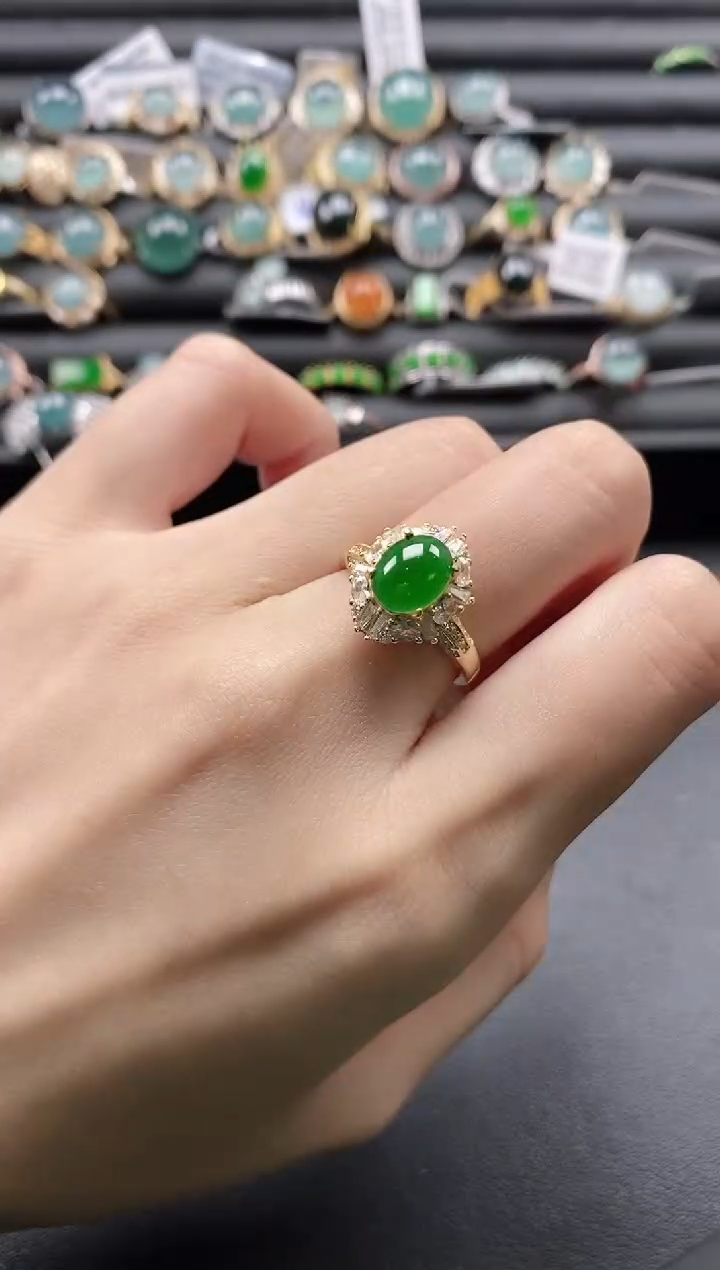 【闪购商品】翡翠戒指银S925镶嵌111111