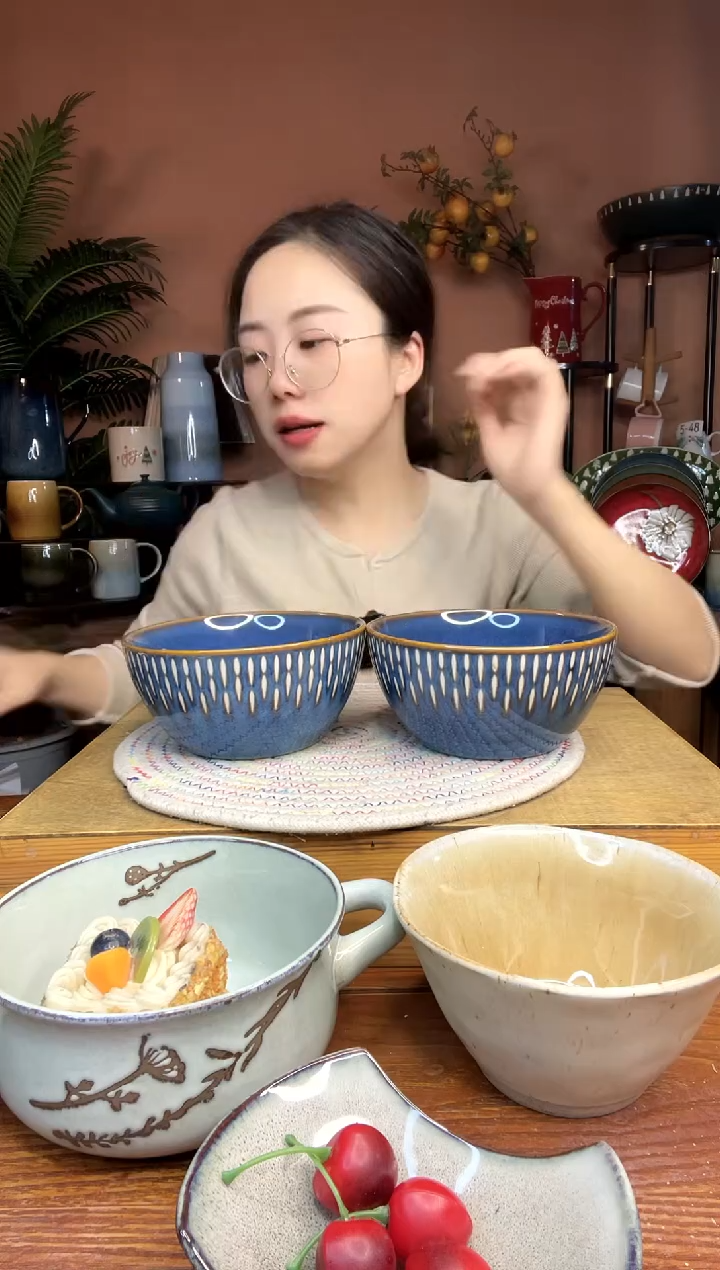 陶瓷6英寸水滴面碗 2件 微瑕 