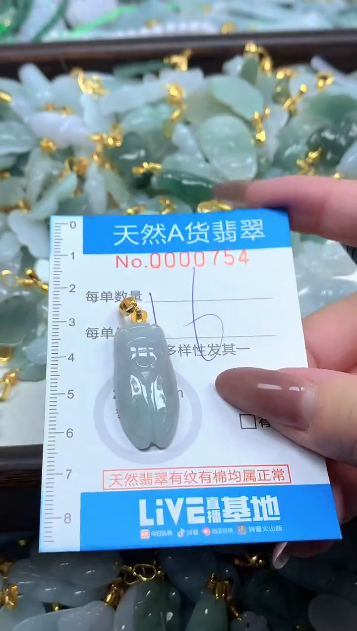 颈饰未镶嵌翡翠净货挂件-0754