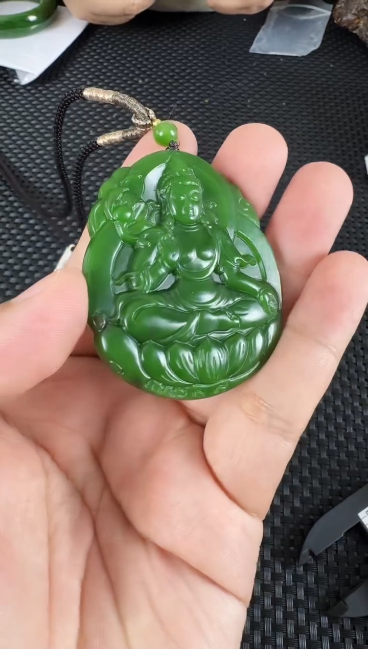 【闪购商品】和田玉（碧玉）未镶嵌吊坠观音