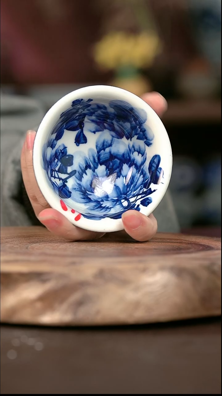 手绘 高温现代瓷  气窑  牡丹花大压100C