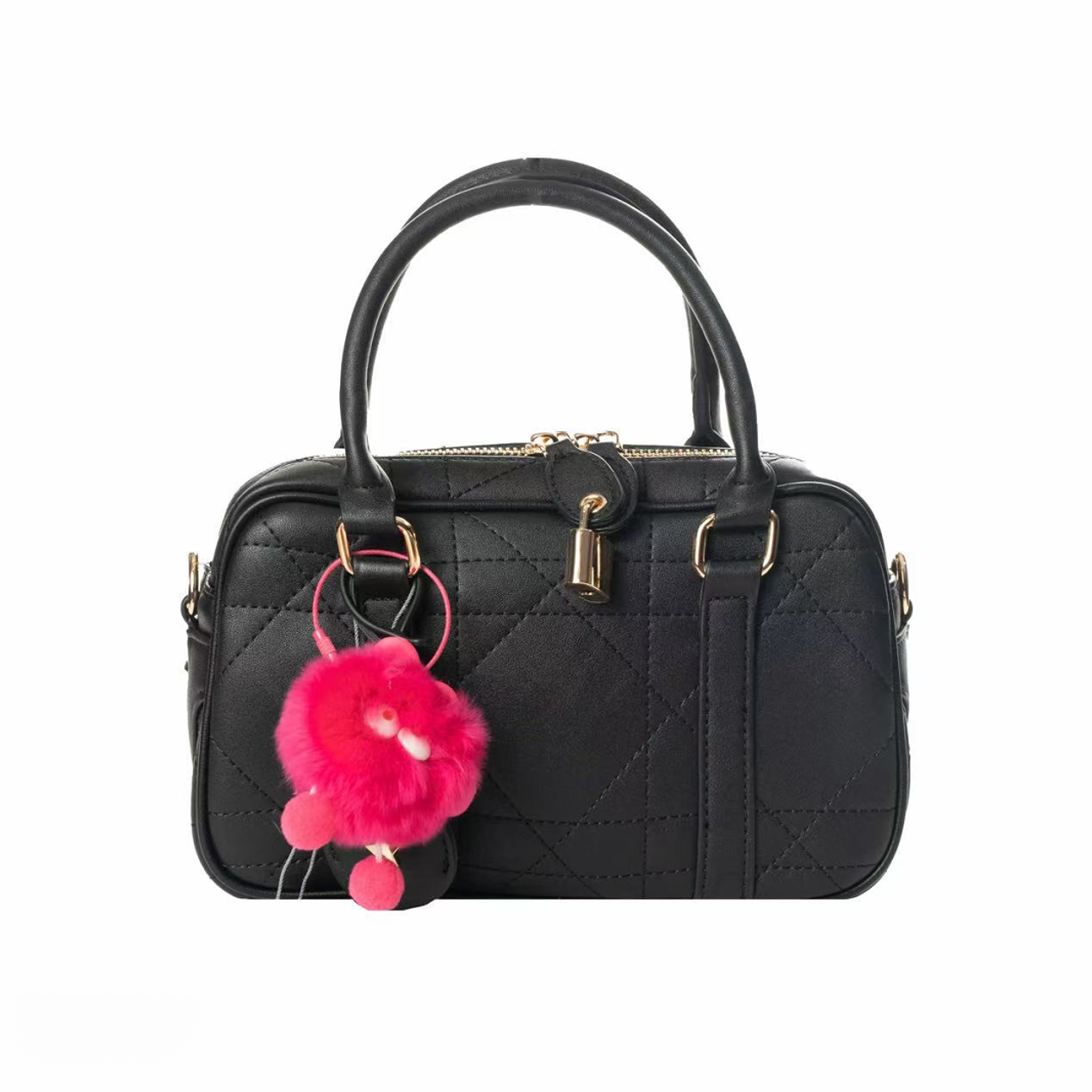 WEIGE【枕头包】牛皮手提单肩斜挎包 BV3033-黑色