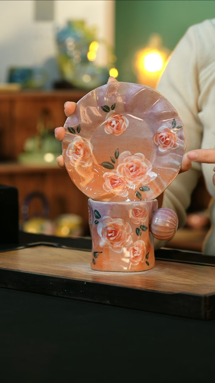 【闪购商品】杯手绘心瓷陶瓷浮力