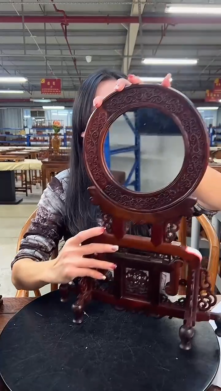 木云*?卷草纹镜台 老挝红酸枝 DZ1228M1-120138