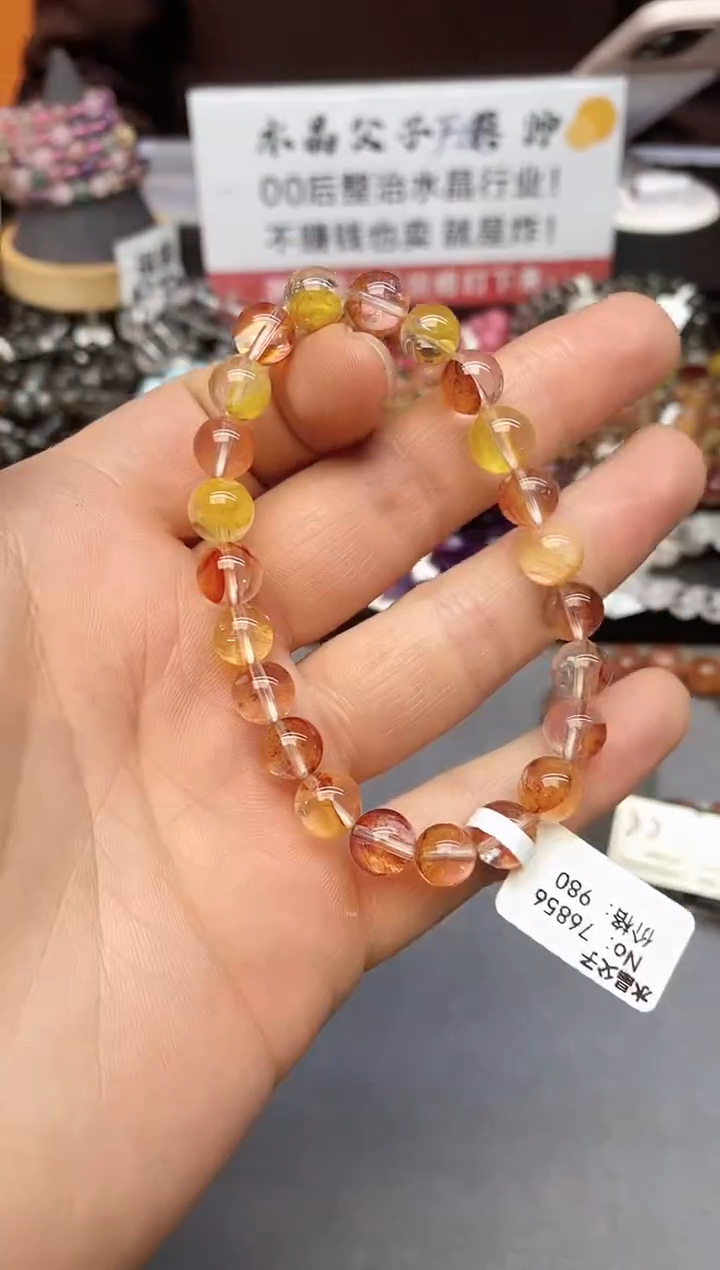 【闪购商品】水晶手串未镶嵌A97 胶花 8mm