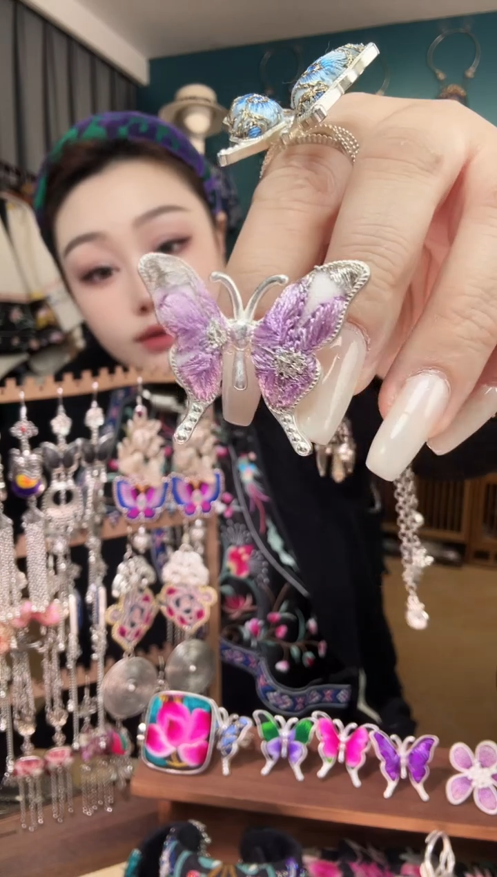 刺绣纯手工民族风刺绣戒指