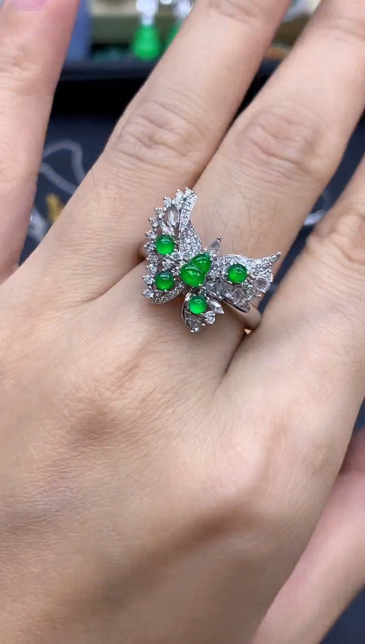 18K金镶嵌戒指翡翠727-中国好珍宝  多