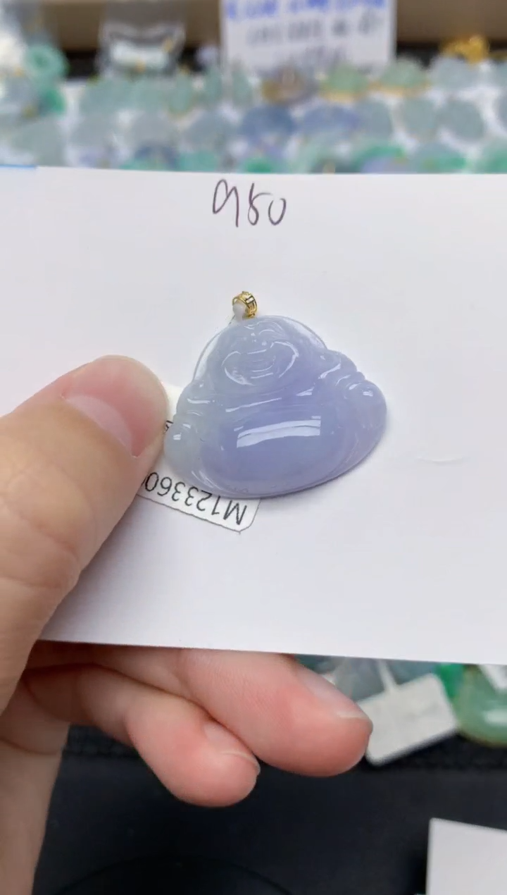 翡翠18K金镶嵌颈饰天然缅甸A货翡翠