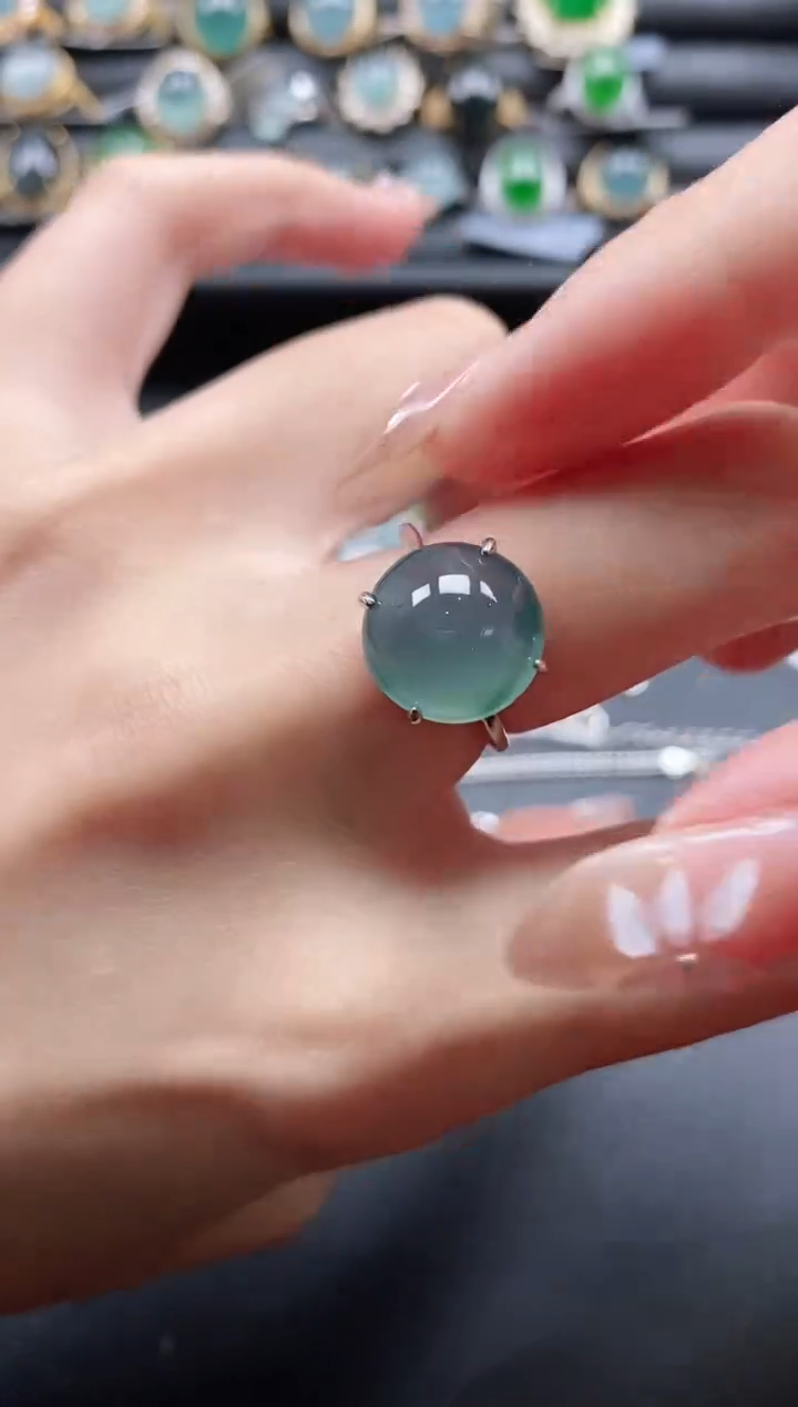 【闪购商品】翡翠戒指银S925镶嵌11111