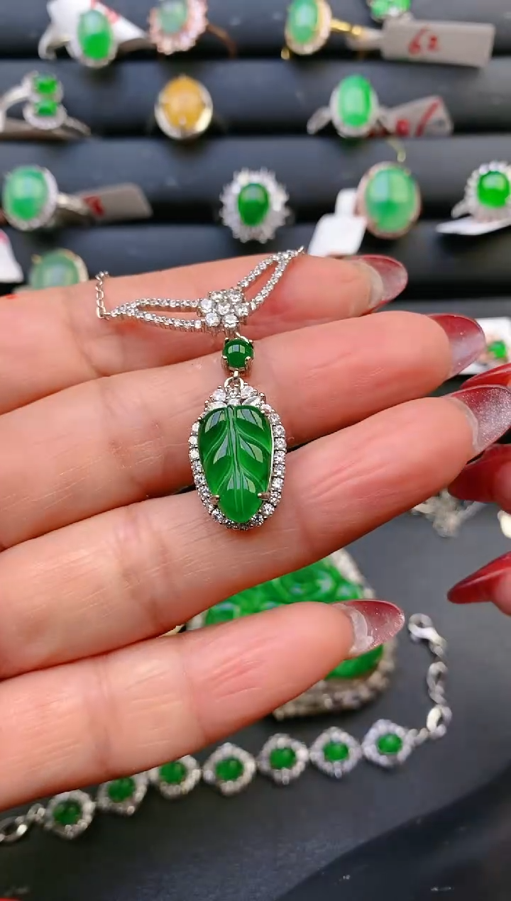 【闪购商品】翡翠戒指银S925镶嵌天然A货翡翠1