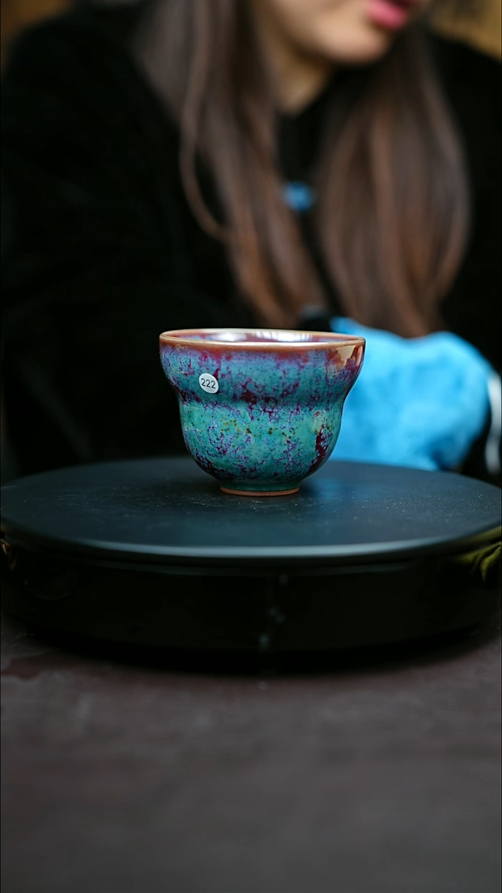 222#原矿钧瓷炉钧釉福禄杯