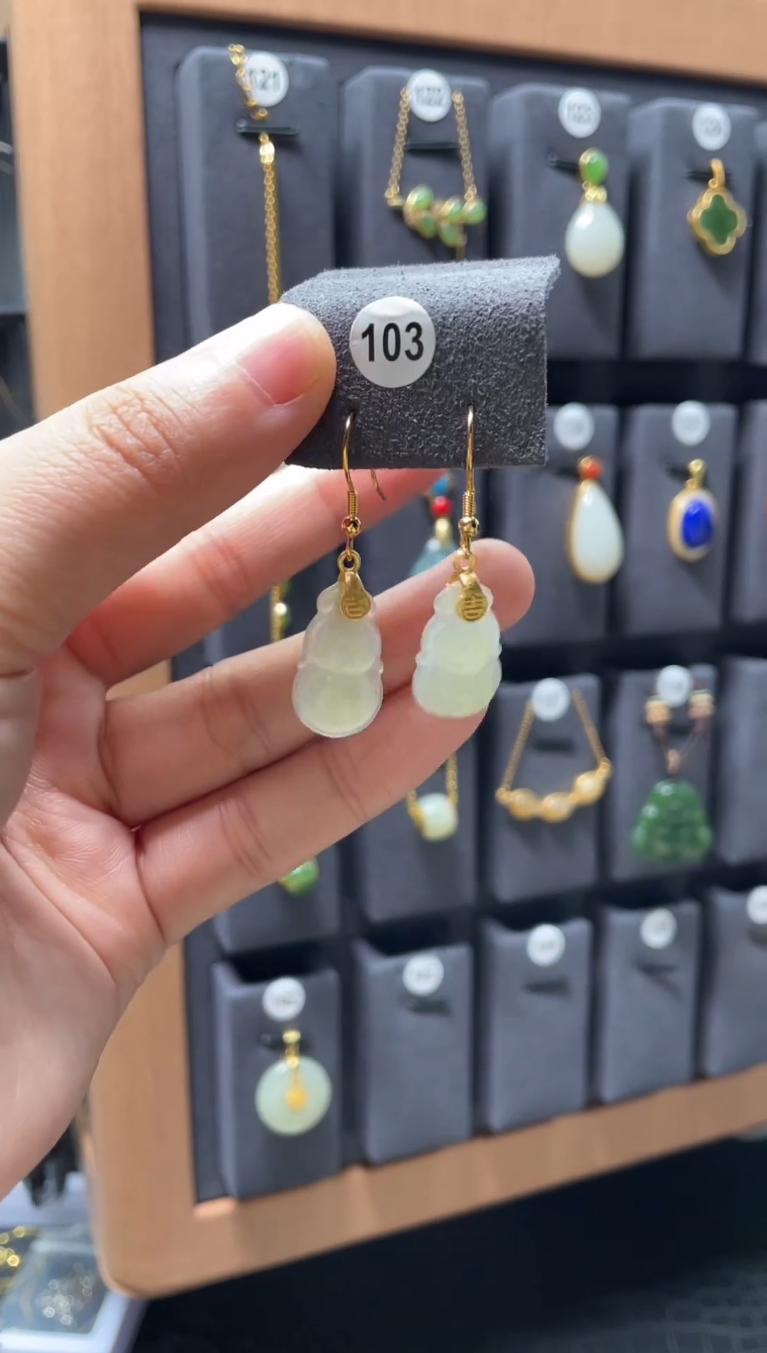 【闪购商品】和田玉耳饰银S925镶嵌0103