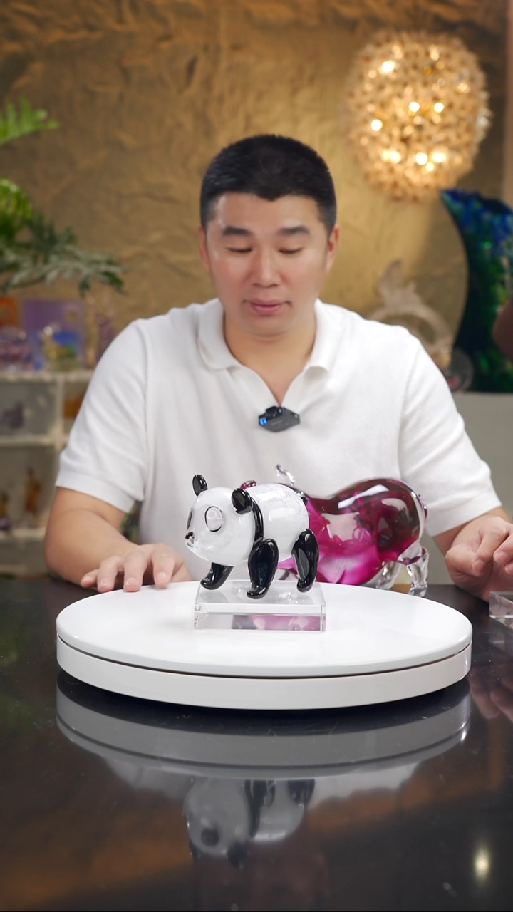 手工艺品琉璃福利熊猫摆件