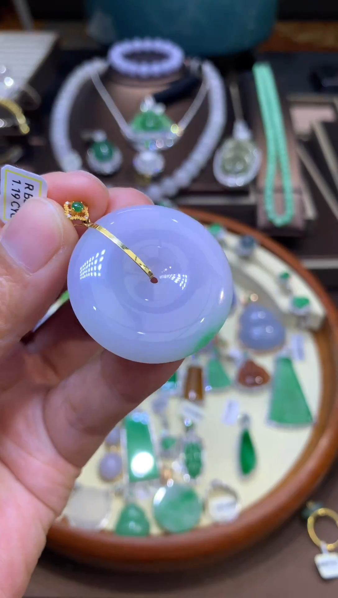 【闪购商品】翡翠颈饰18K金镶嵌111111111