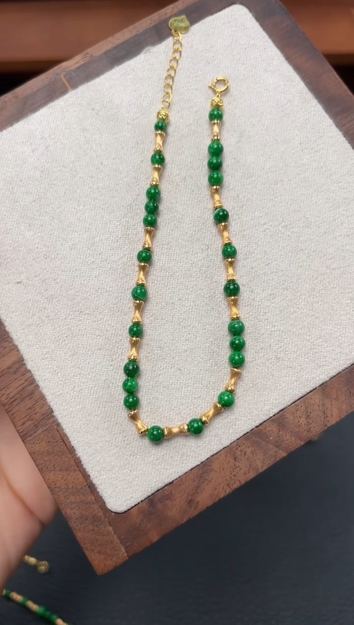 【闪购商品】翡翠套链18K金镶嵌多样性发货一个  JK651