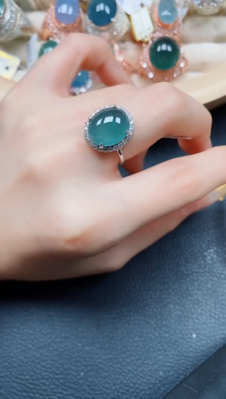 【闪购商品】翡翠戒指银S925镶嵌翡翠