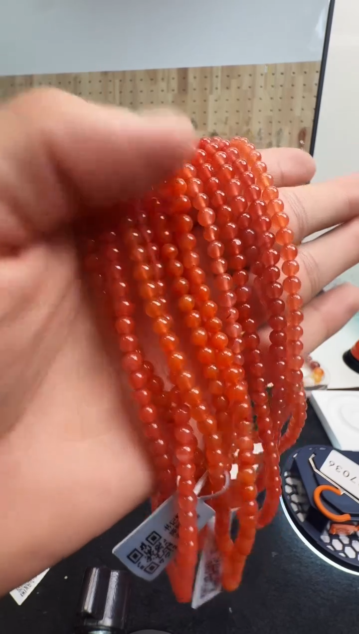 未镶嵌手链南红玛瑙村0209 约4mm 多样性发一件