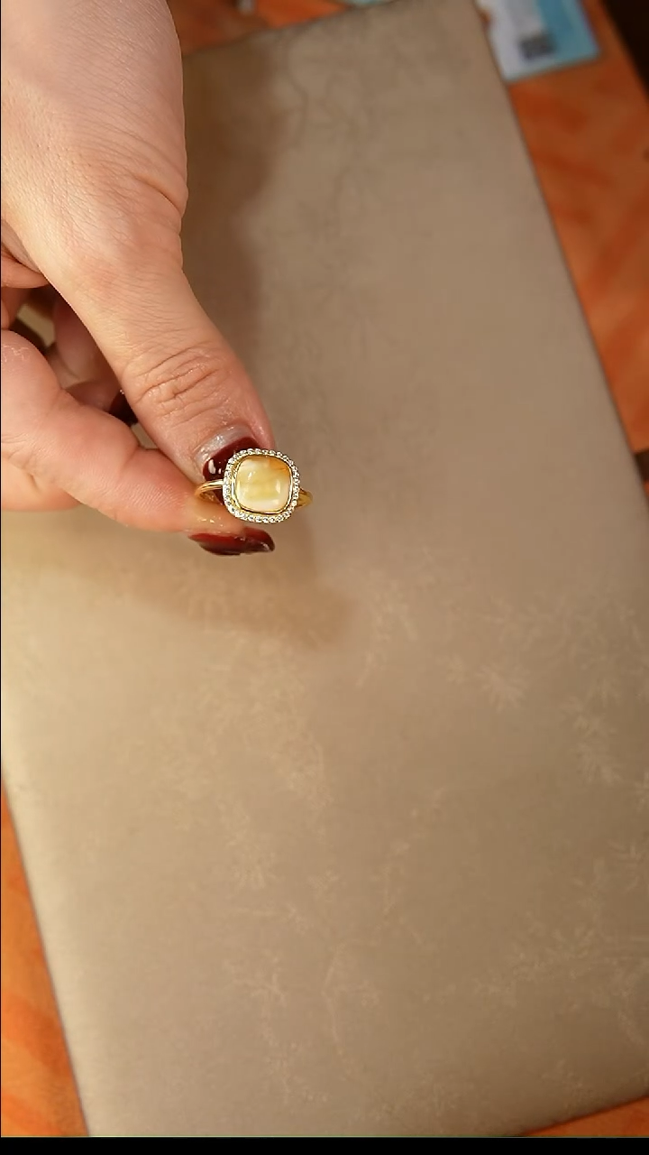 【闪购商品】琥珀戒指银S925镶嵌戒指