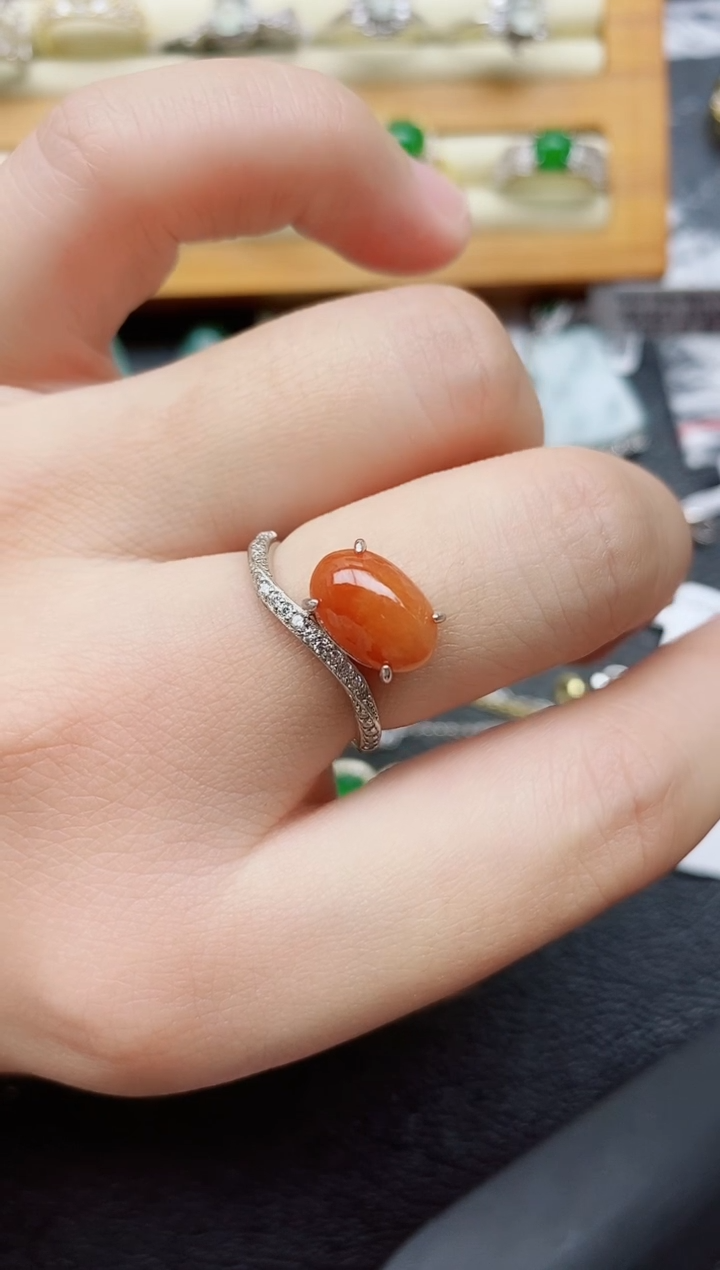 银S925镶嵌戒指翡翠1