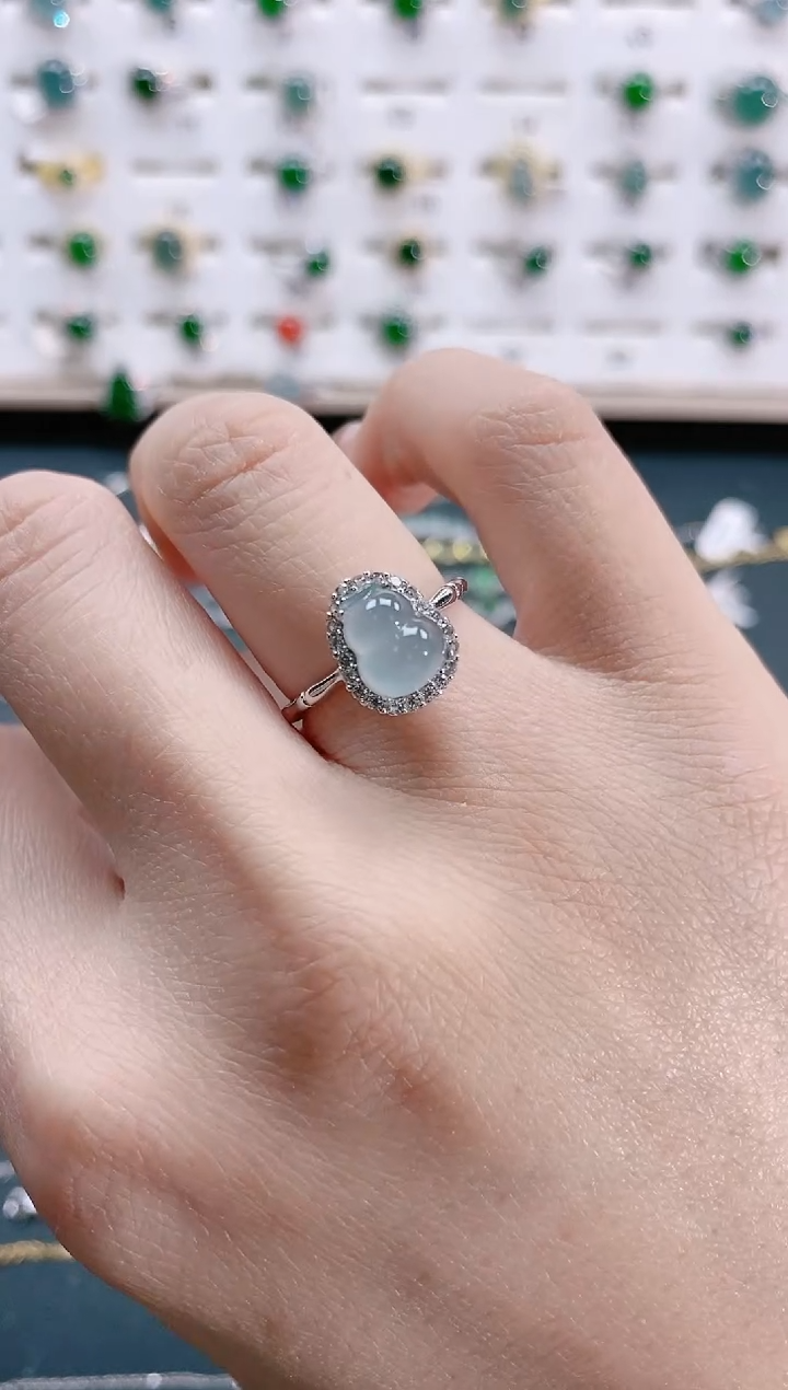 【闪购商品】翡翠戒指银S925镶嵌天然翡翠