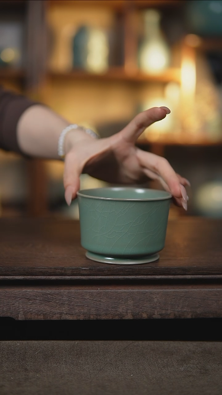 【闪购商品】杯仿古翡翠绿大容天杯微瑕