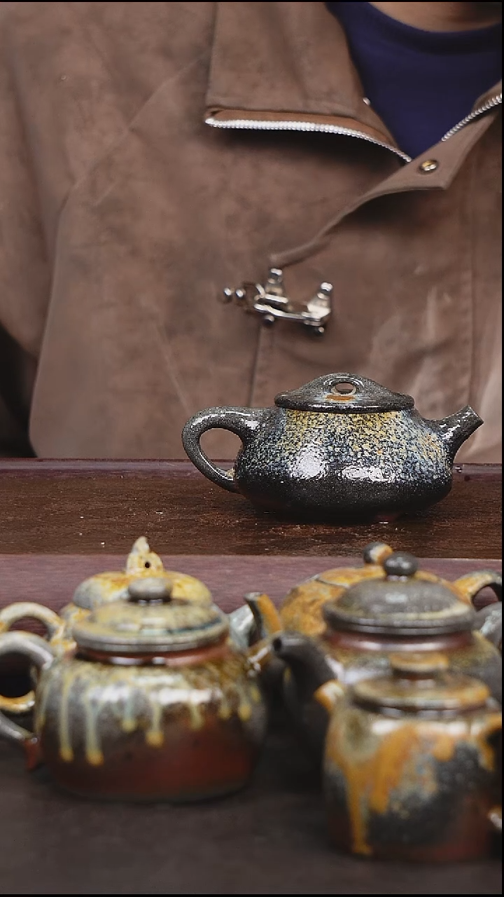 茶壶紫砂果柴烧 满瓢