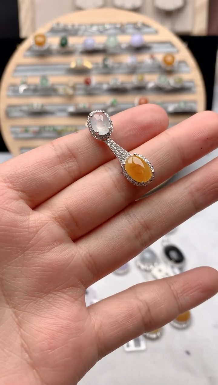 【闪购商品】翡翠吊坠(不含链)银S925镶嵌3号