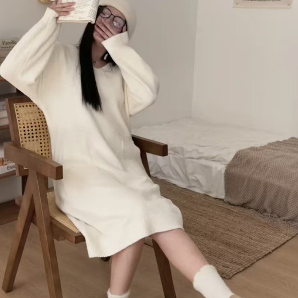 CL家新款睡衣女士秋冬季半边绒软绵绵家居服可外穿（睡裙）GLY-015