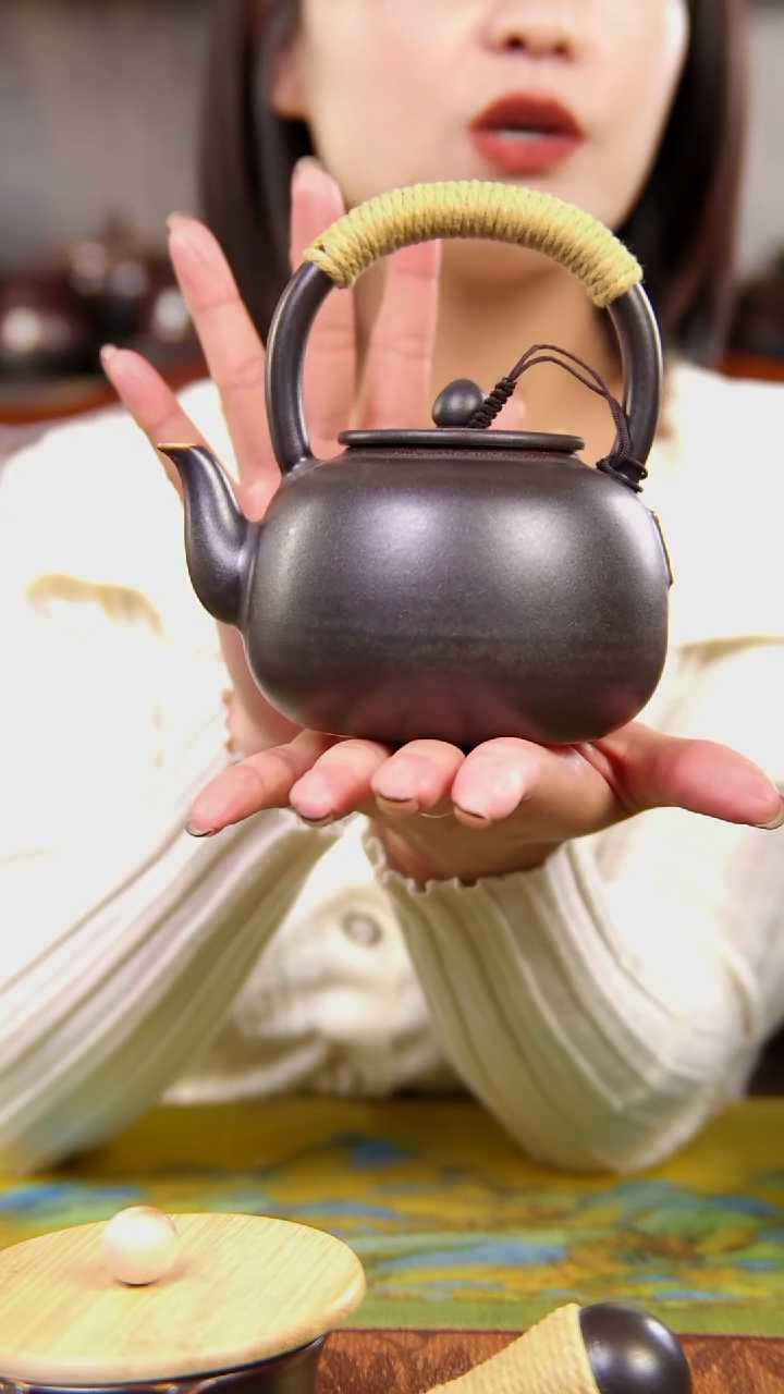 原矿釉干烧壶450毫升左右