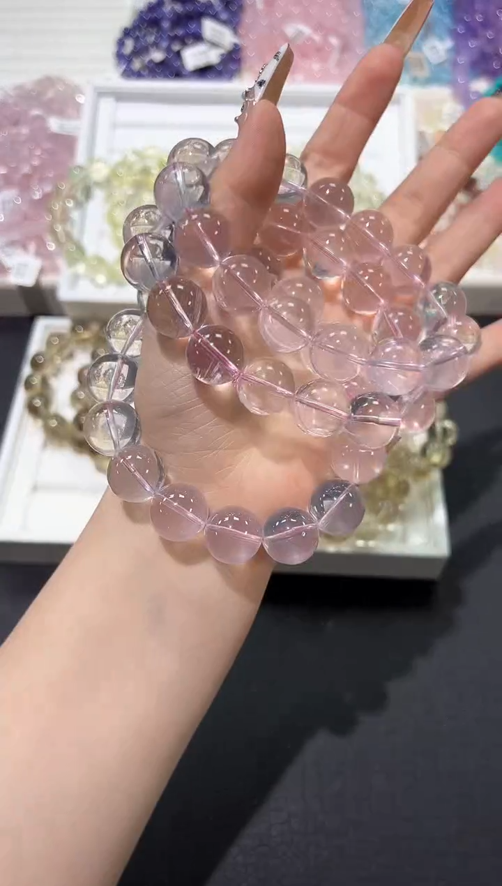 水晶手链未镶嵌50i多样性发其一【1条】默认微瑕15mm