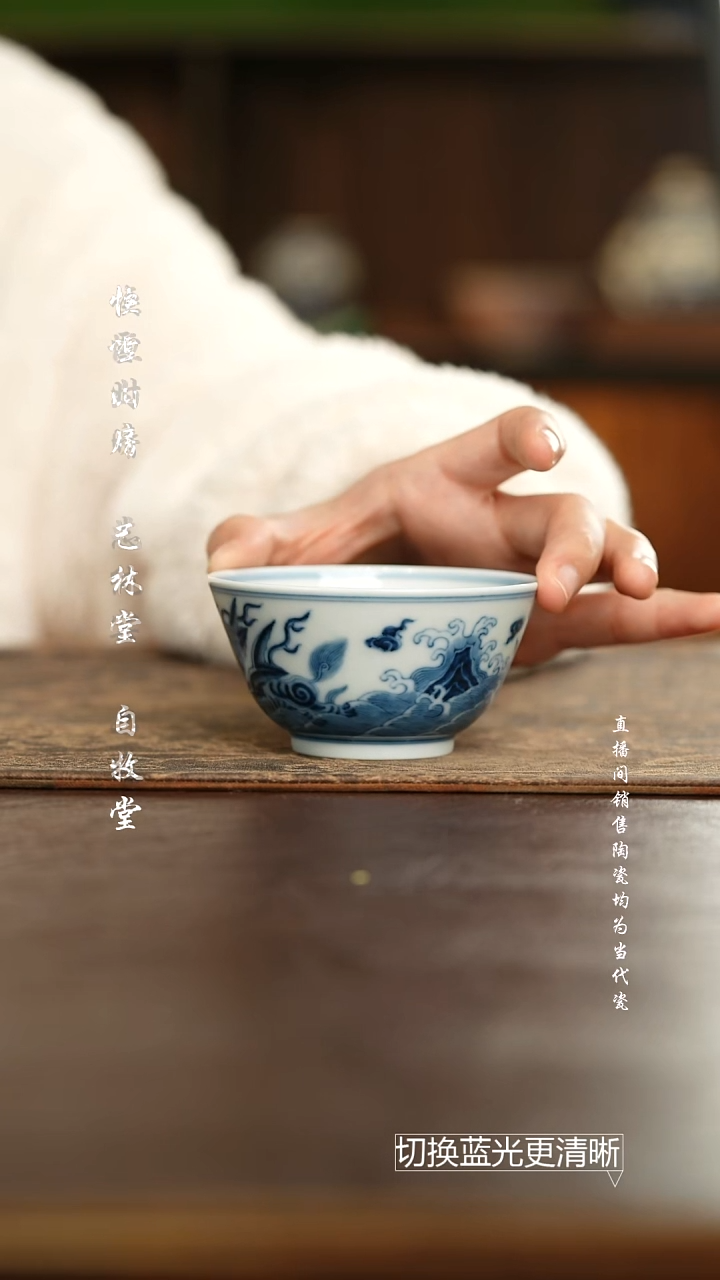 快雪时晴 青花海象杯