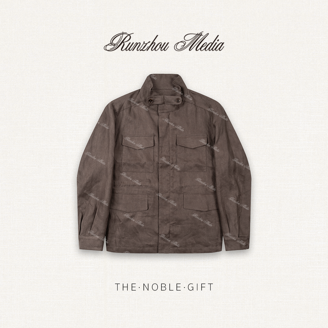 26FWTraveller纯亚麻沙色低饱和度立领中山领西装工装夹克LY5006