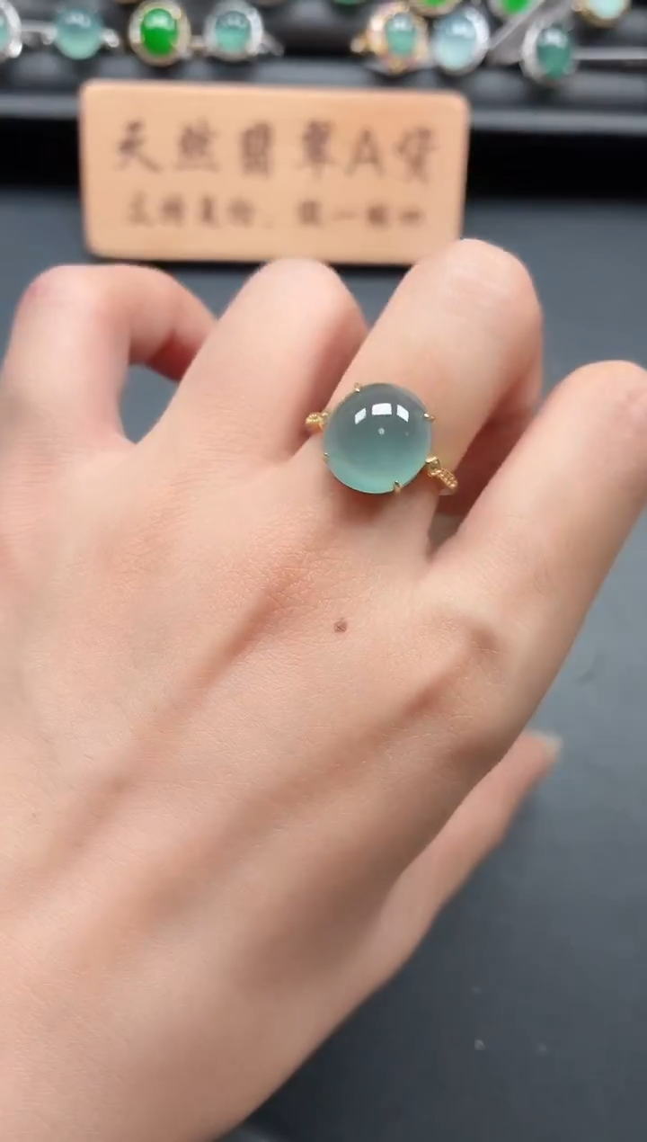 银S925镶嵌戒指翡翠11