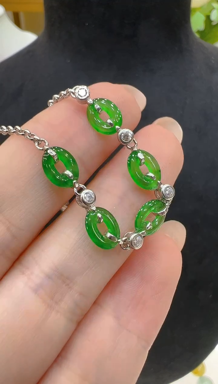 银S925镶嵌手链翡翠多样性团购发一件