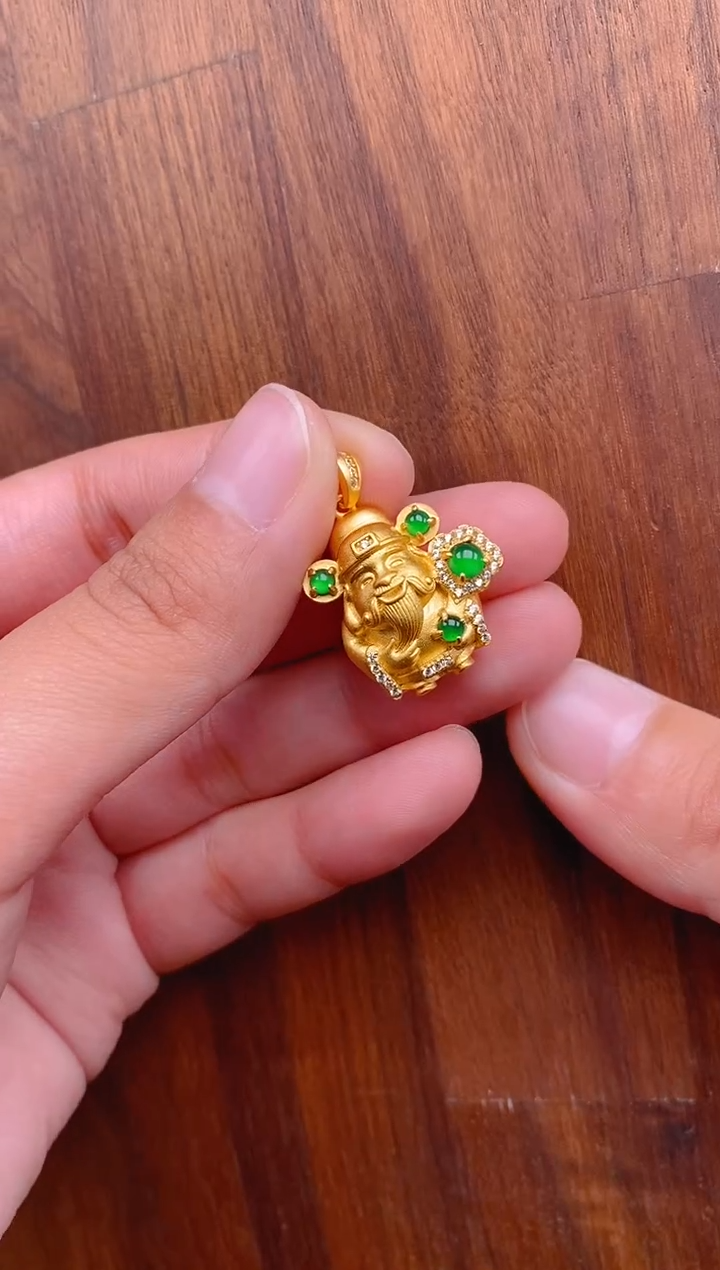 【闪购商品】翡翠吊坠(不含链)银S925镶嵌财神