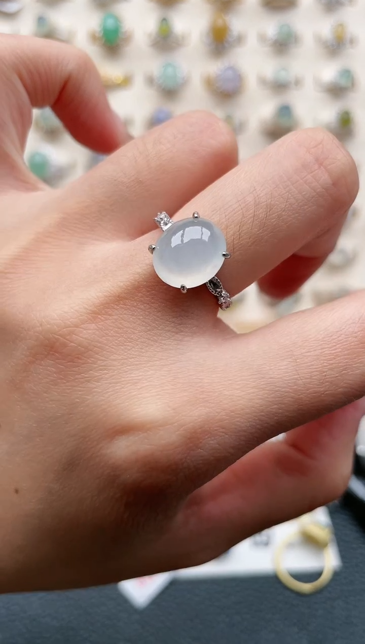 【闪购商品】翡翠戒指银S925镶嵌1111