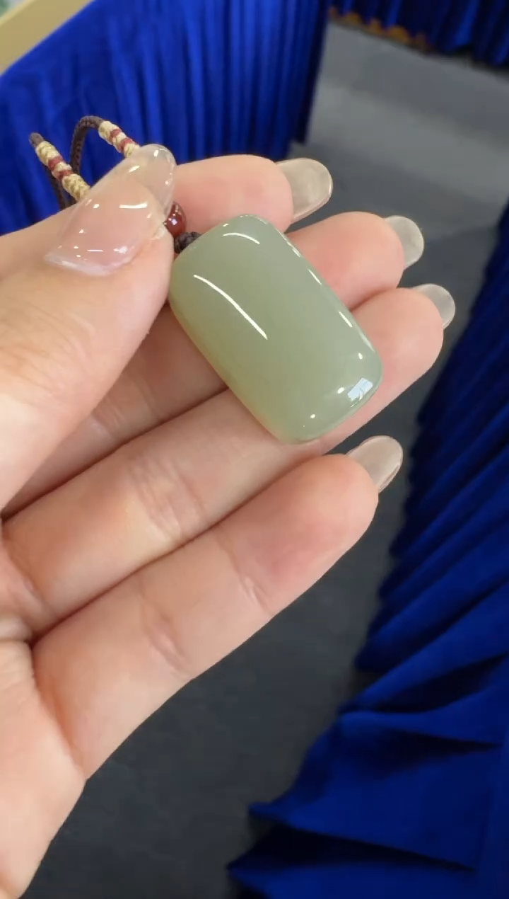 颈饰未镶嵌和田玉小方糖无事牌吊坠/配绳