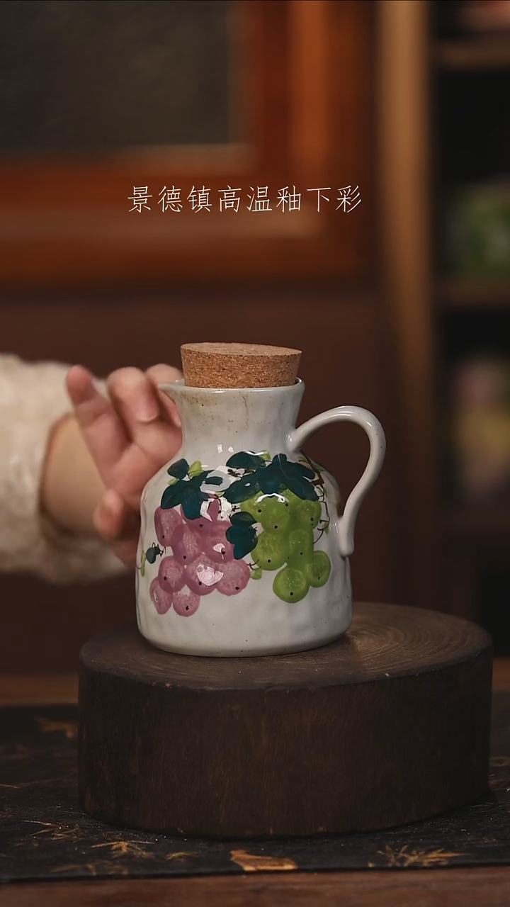 陶瓷景德镇高温釉下手绘陶瓷@L071@