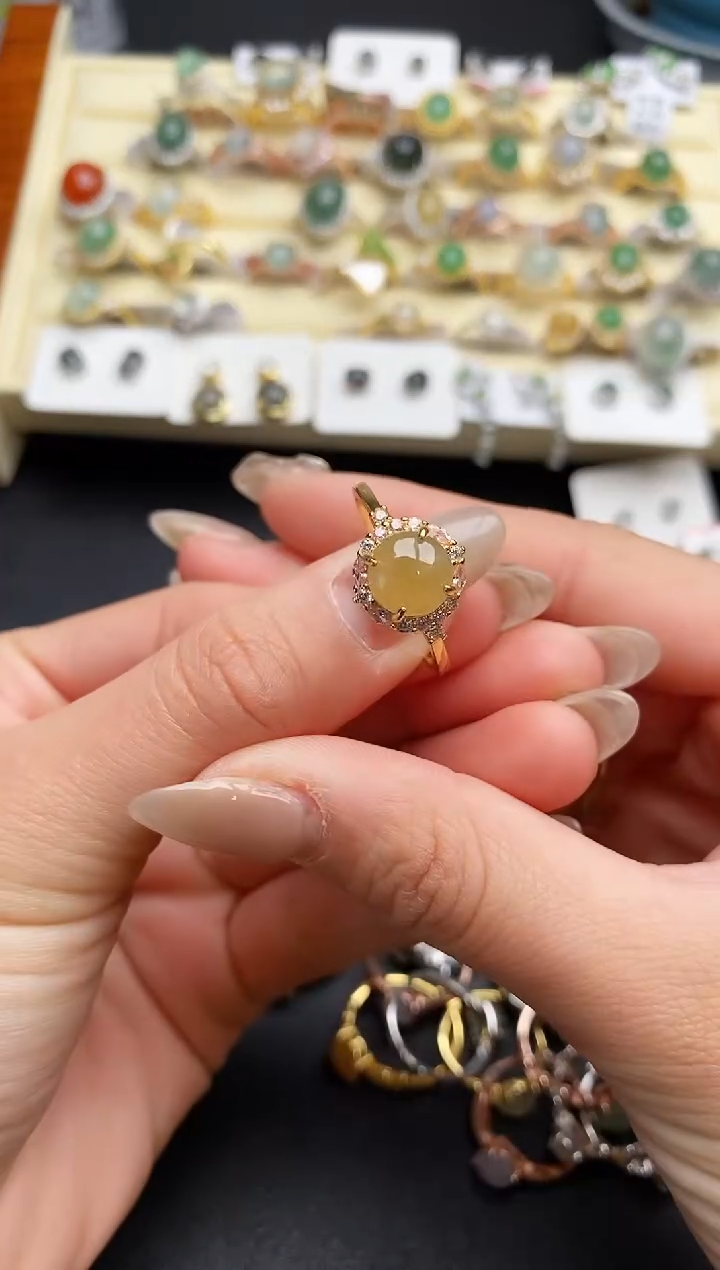 【闪购商品】翡翠戒指银S925镶嵌22222222+4