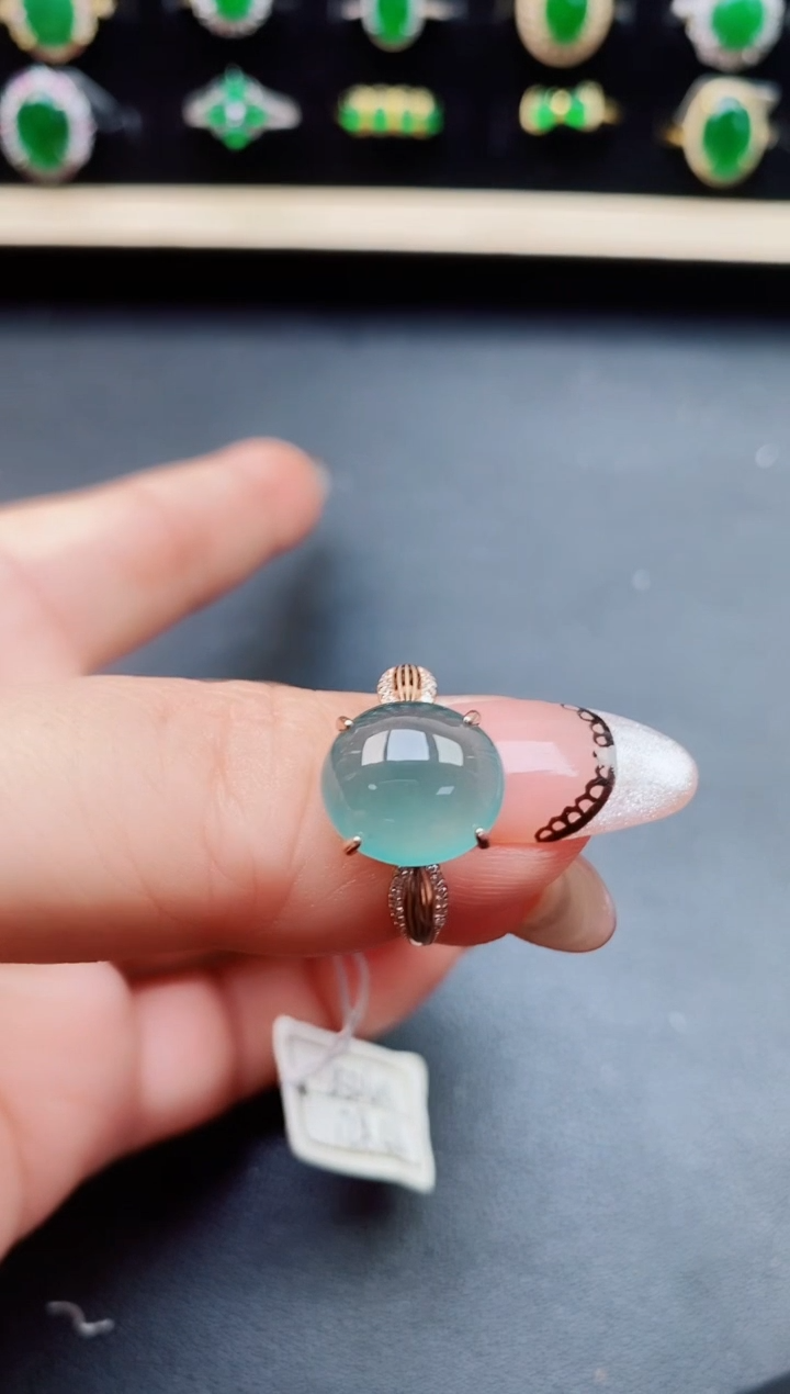 翡翠戒指银S925镶嵌850580