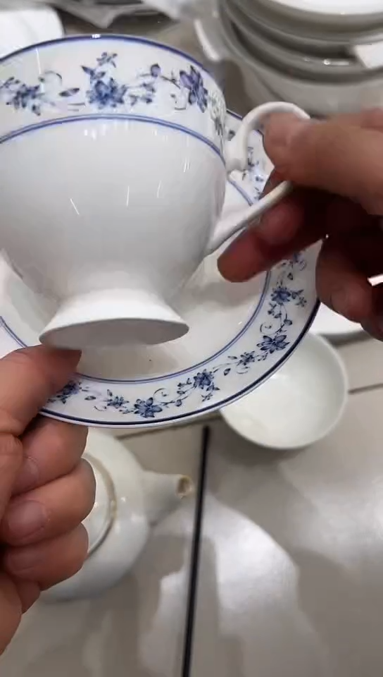 瓷兰亭序咖啡杯碟无标