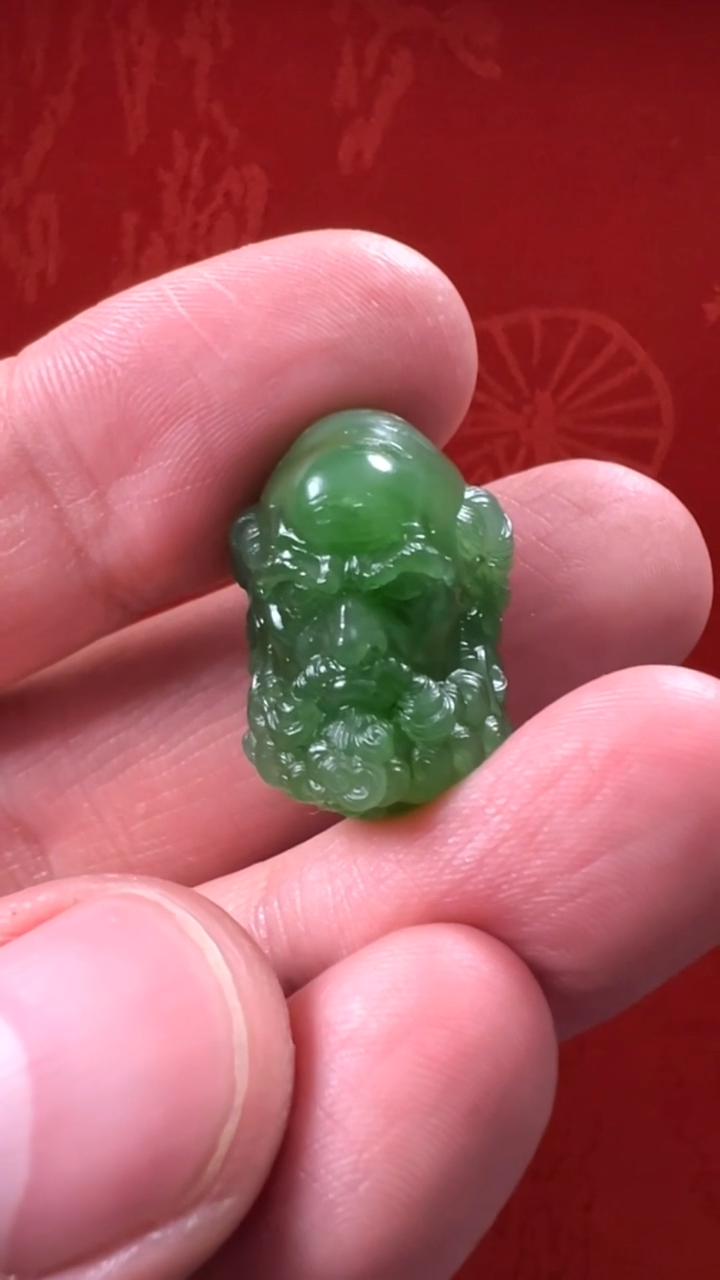 和田玉未镶嵌挂件俄碧达摩头像雕件【未打孔】