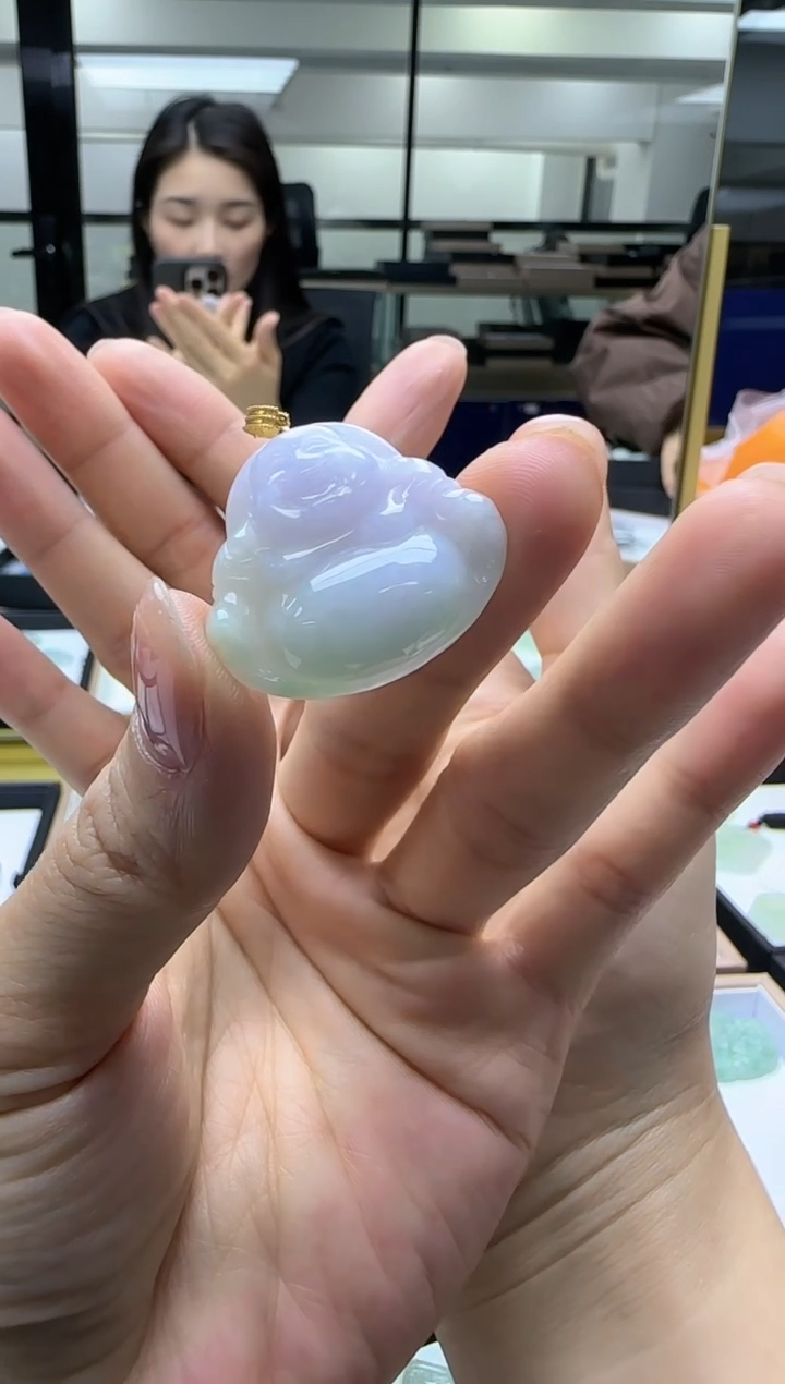 【闪购商品】翡翠颈饰18K金镶嵌佛公