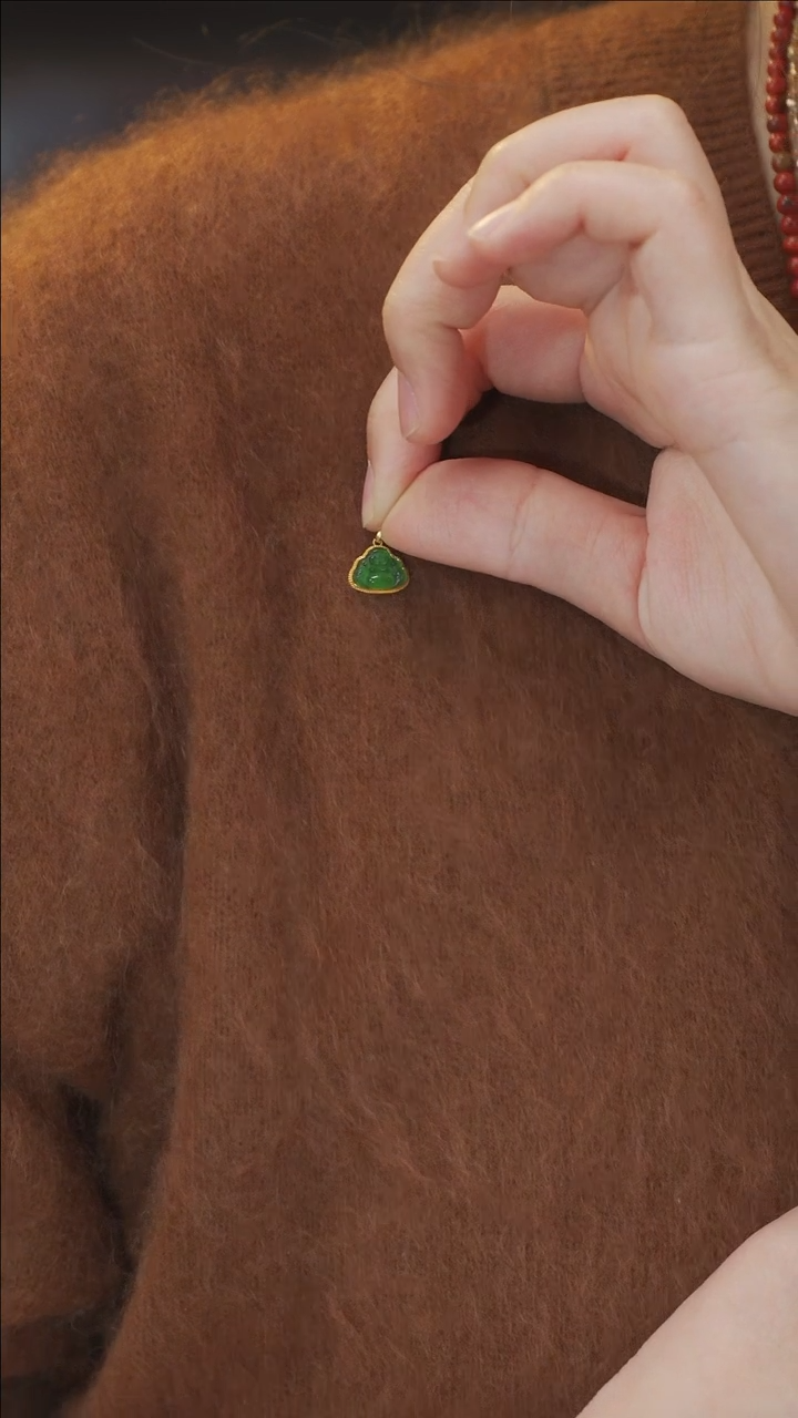 【闪购商品】翡翠吊坠(不含链)18K金镶嵌吊坠