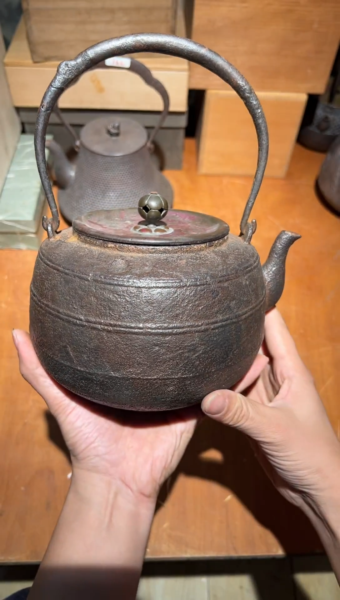 铁A1911铁壶中古周边/口沿裂