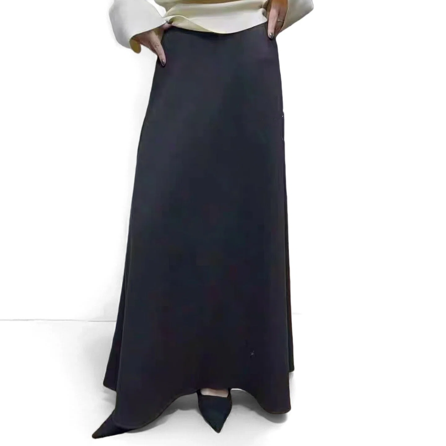 午餐肉秋冬新款高腰A字半身裙女长裙包臀裙宽松垂感加厚鱼尾裙