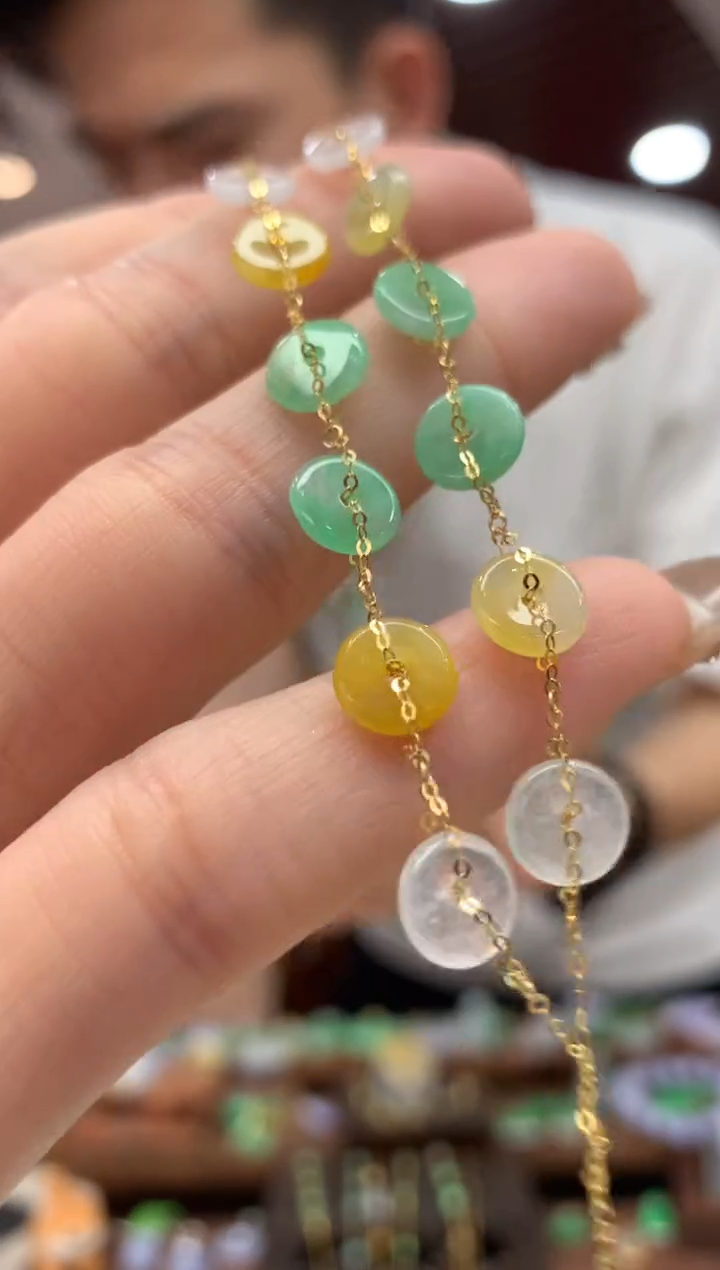 【闪购商品】翡翠手链18K金镶嵌手链多样性发货1件