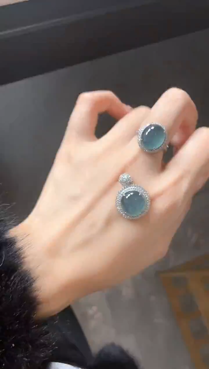 银S925镶嵌戒指翡翠51151