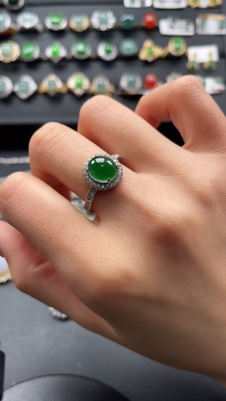 【闪购商品】翡翠戒指银S925镶嵌547654